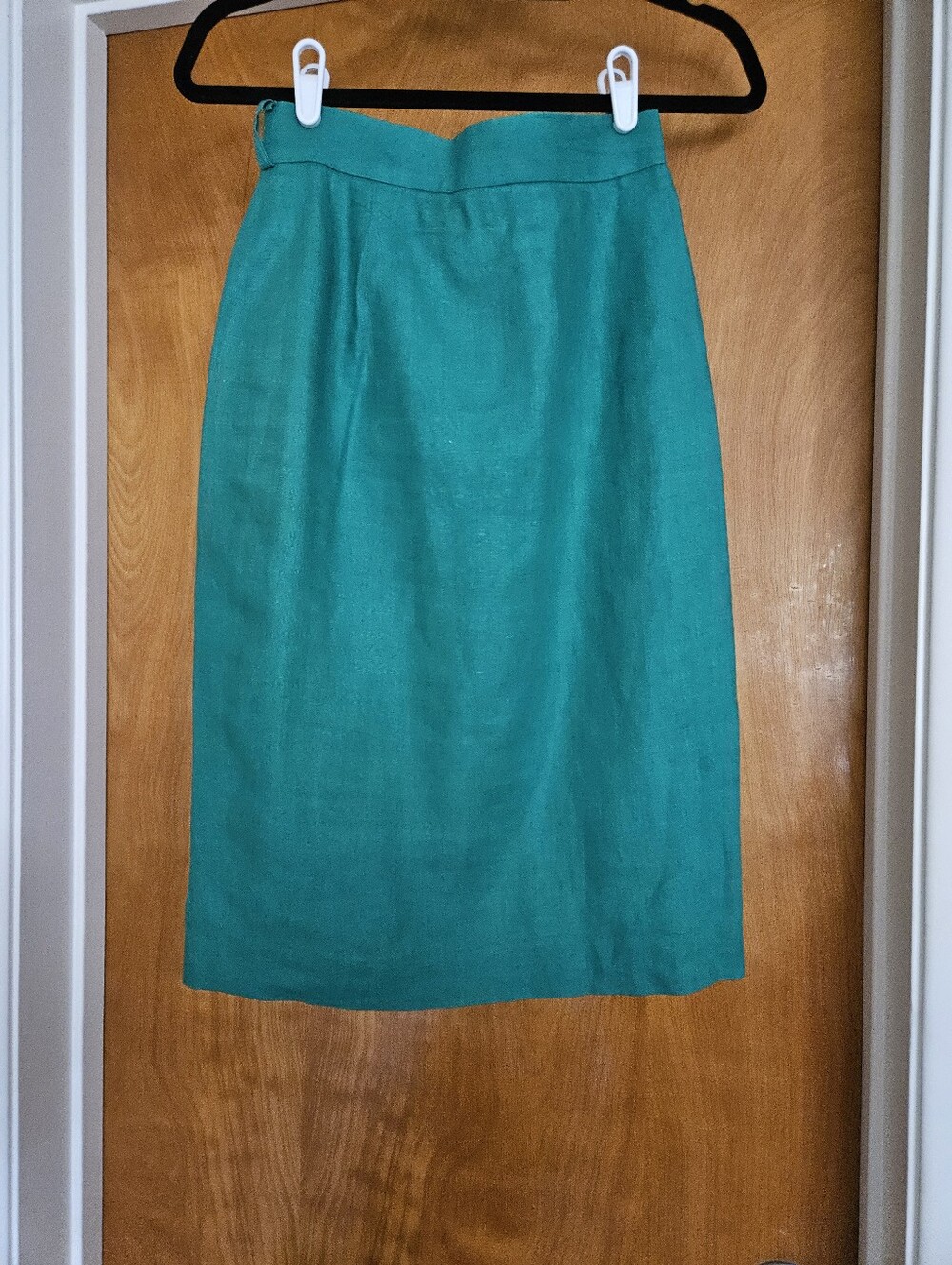 Vintage Ann Taylor Emerald Green Linen Midi Skirt - Size 4